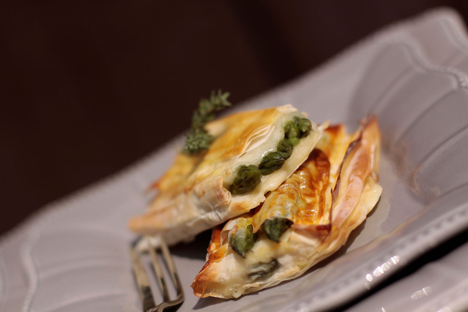 Phyllo-dough lasagna with asparagus