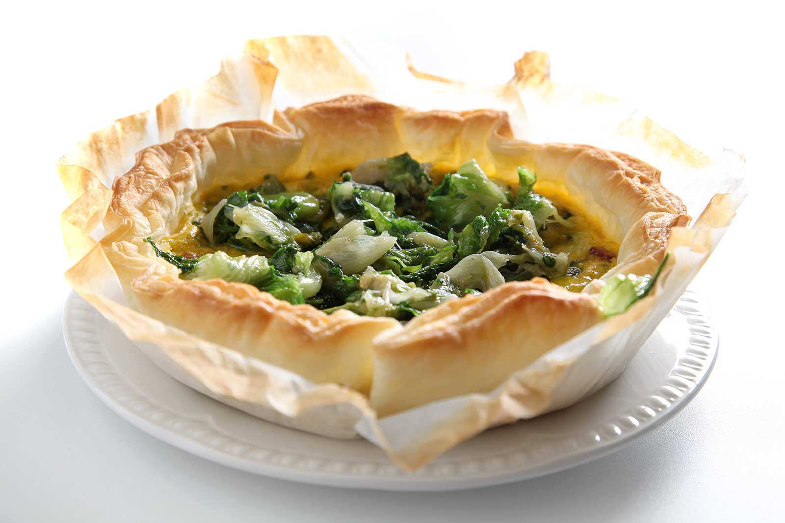 Orogel - Savory pie with escarole and speck strips