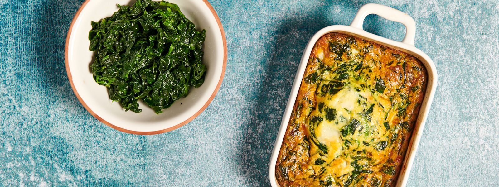 Souffléed frittata with cheese and spinach