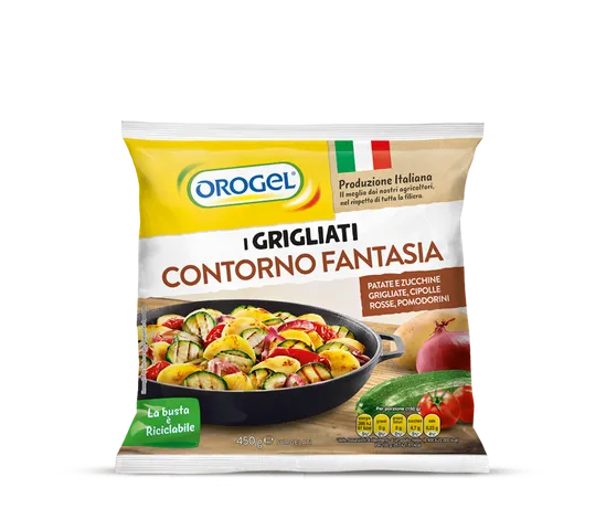 Confezione Contorno Fantasia Orogel, un mix vivace di verdure per piatti creativi e colorati.